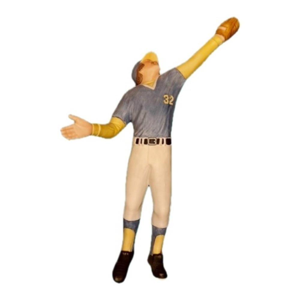 Vintage Ceramic Baseball Player Figurine – #32 Jersey, Mid-Century